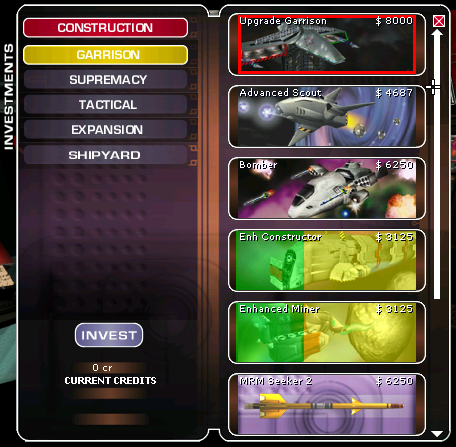 The investment screen F5