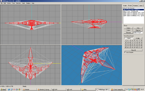 Rix fighter Model in red. Hitbox in gray.