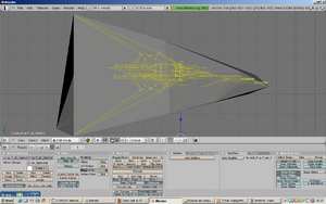 Dreg interceptor (side) Hitbox in gray, model in yellow.